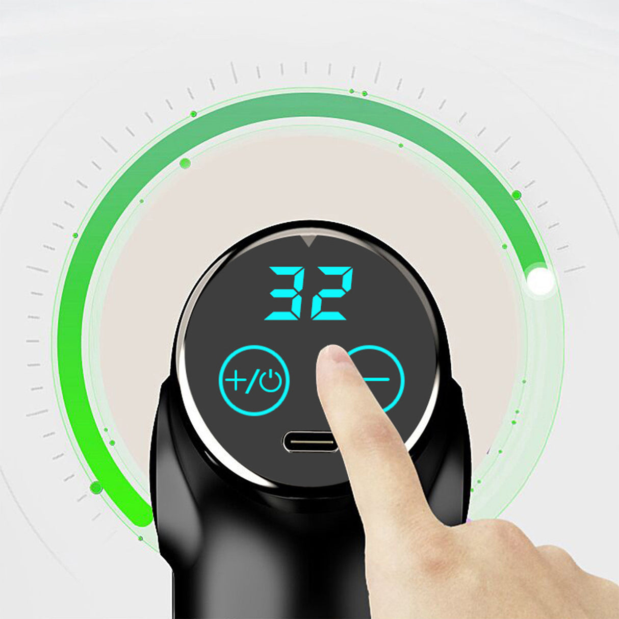 Fitsmart LCD DISPLAY Black Mini Vibration Therapy Massage Device