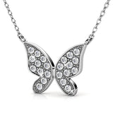 Krystal Couture White Gold Sweet Butterfly Pendant Necklace Embellished with Crystals from SWAROVSKI