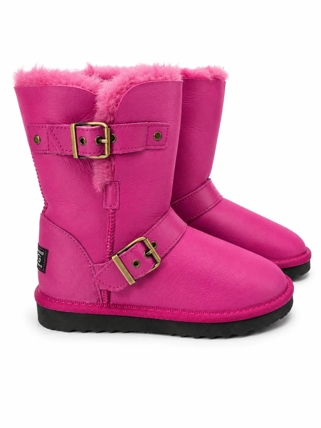 Australian Leather Ugg Short Buckle Boot - Hot Pink - AU4