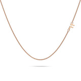 Bullion Gold Sparkling Alphabet Initials Stainless Steel Necklace in Rose Gold