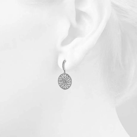 Bullion Gold Flower of Life Intricate Dangle Earrings