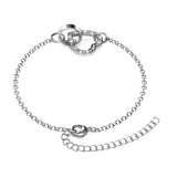 Krystal Couture White Gold Interlocking Heart and Ring Bracelet Embellished with SWAROVSKI Crystals