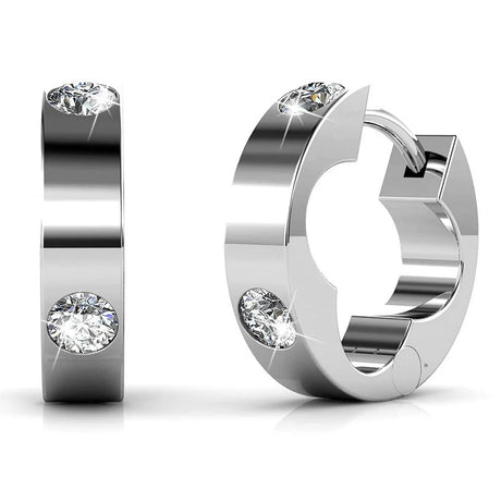 Boxed Ring Pendant White Gold Set Embellished with SWAROVSKI® Crystals