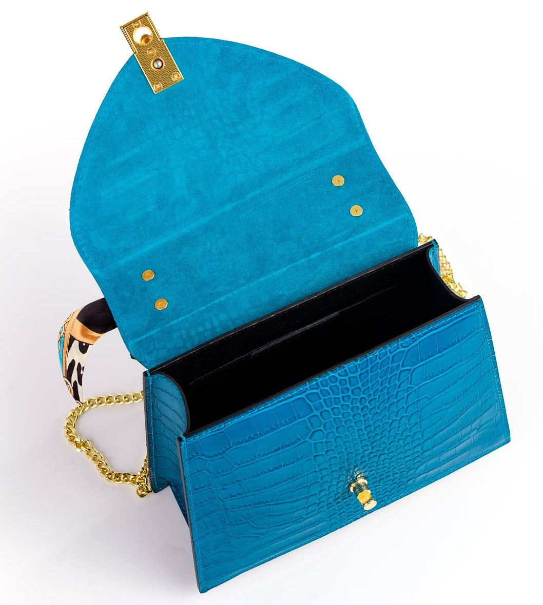 Bosccolo Handbag - Blue  Croco