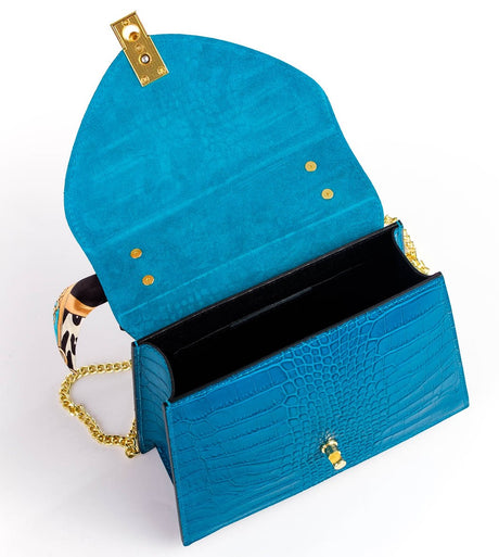 Bosccolo Handbag - Blue  Croco