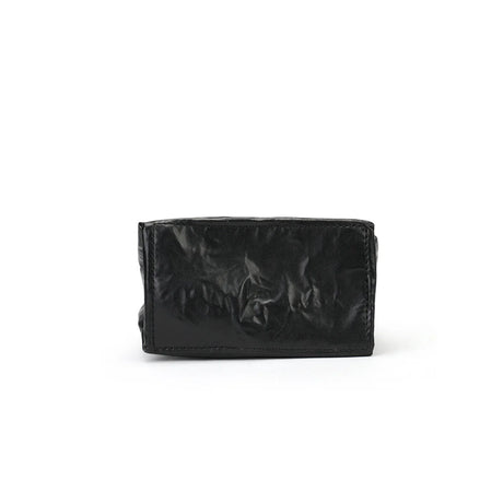 BAMEI Crinkled Roll-Top Crossbody Bag - Black