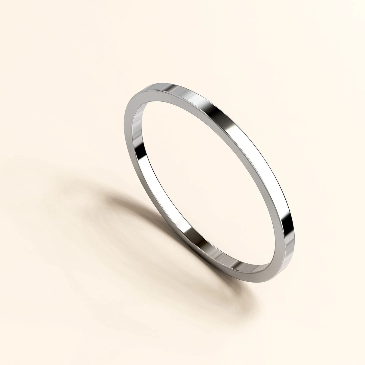 Bullion Gold White Gold Simplicity Slim Ring