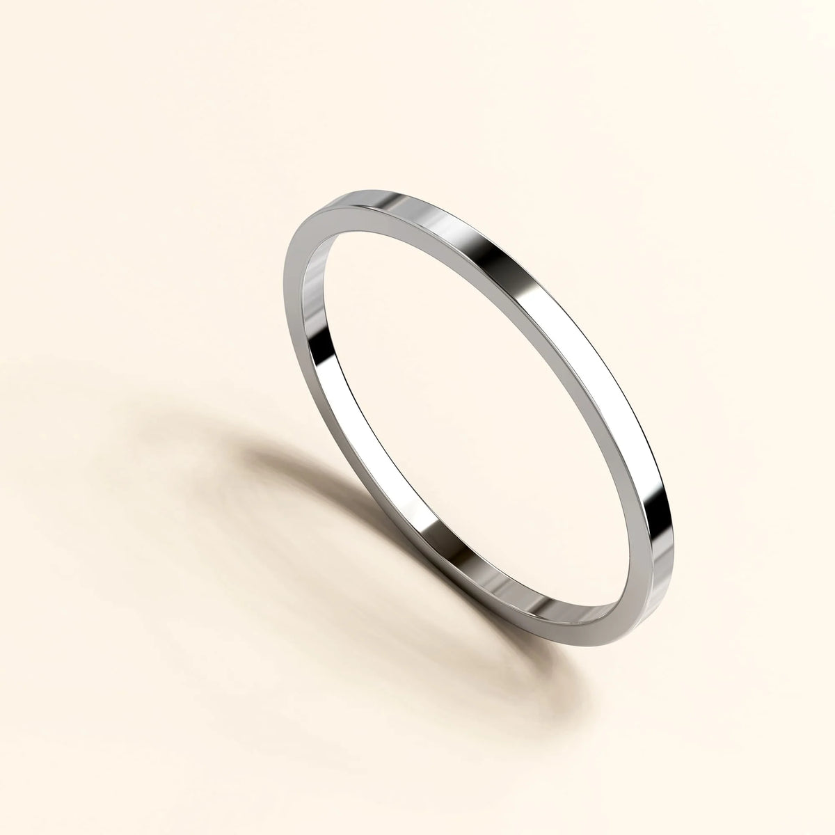 Bullion Gold White Gold Simplicity Slim Ring
