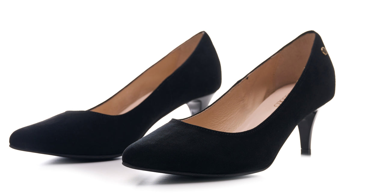 Bosccolo Womenslow Heels - Black Suede