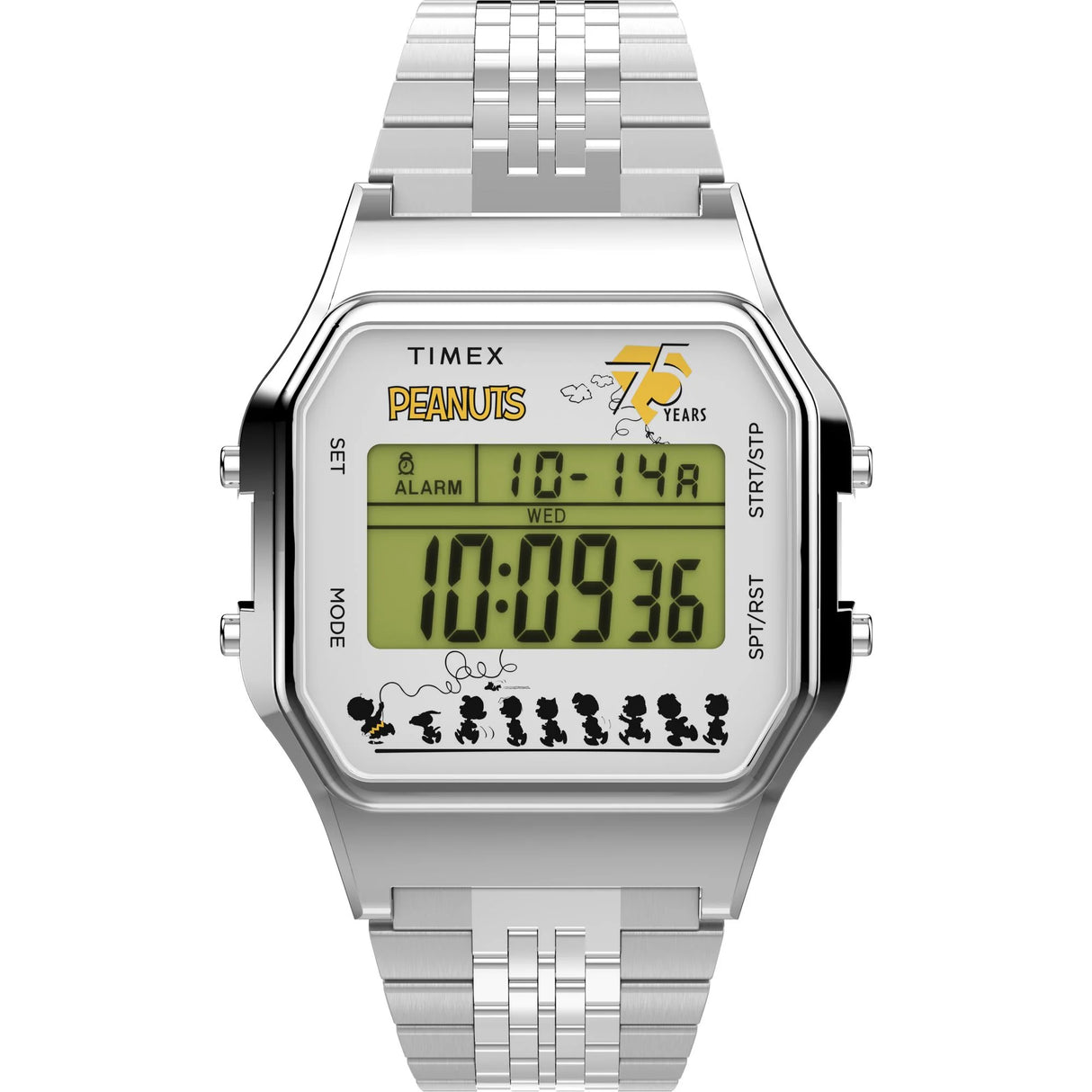 Timex Peanuts T80 Silver Black Leather