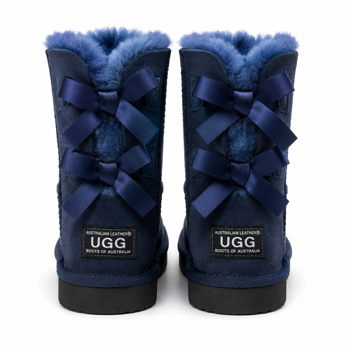 Australian Leather Ugg Classic Short Ribbon - Navy - AU4