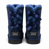 Australian Leather Ugg Classic Short Ribbon - Navy - AU4