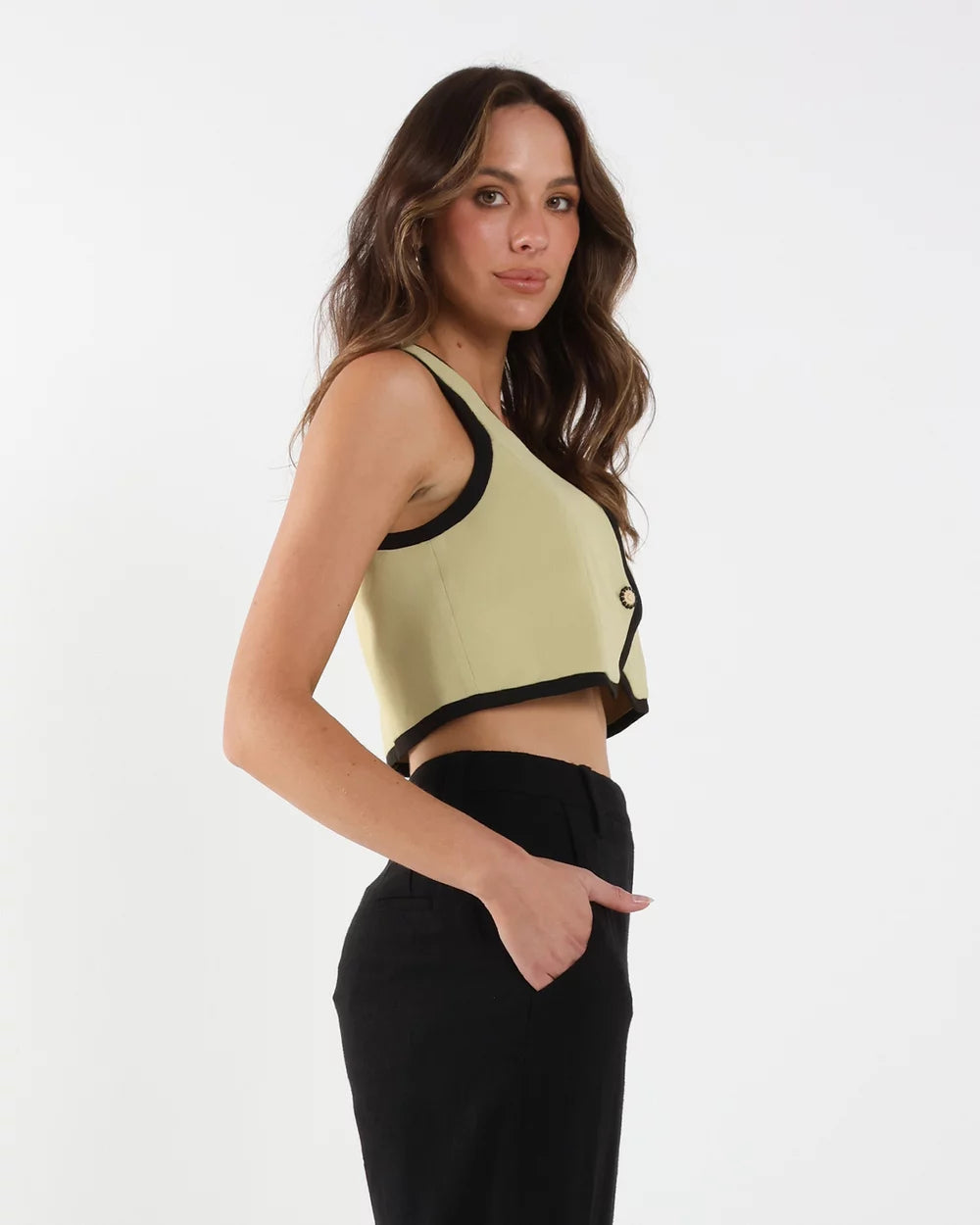 Lost In Lunar Hailey Vest - Pistachio