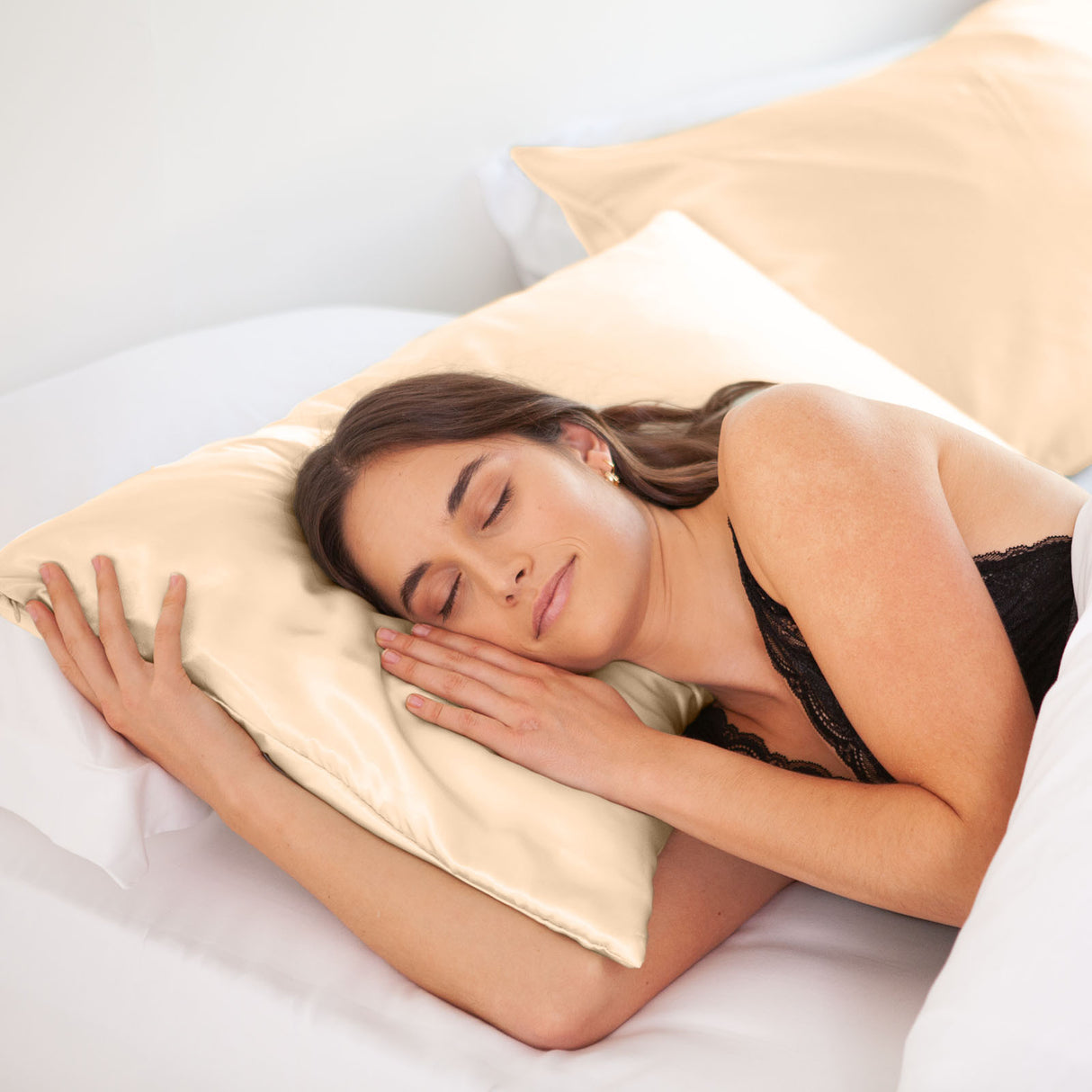 MULBERRY SILK PILLOW CASE TWIN PACK - SIZE: 51X76CM - CHAMPAGNE PINK