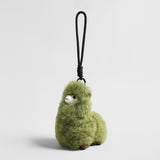 Fluffy Alpaca Bag Charm – Plush Animal Keychain with Rope Loop