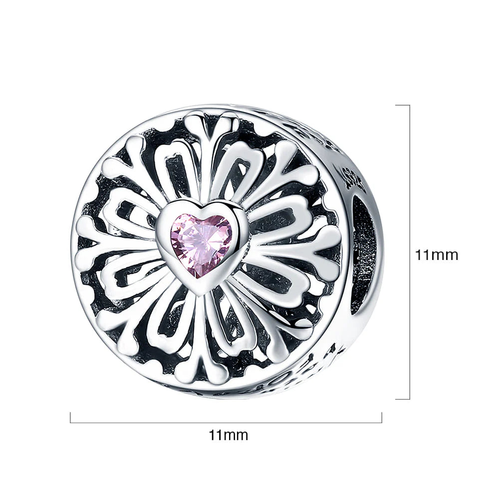 Solid 925 Sterling Silver You Are My Best Friend FOREVER Inscription Heart CZ Charm