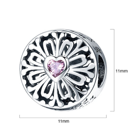 Solid 925 Sterling Silver You Are My Best Friend FOREVER Inscription Heart CZ Charm