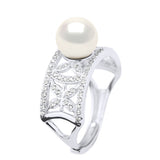 Ring Jewelry - Natural White - Ring Size adjustable - from Size 48 to Size 62 (France) - see enclosed Sizer