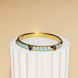 Bullion Gold Aquatic Luminous Enamel Gold Layered Bangle