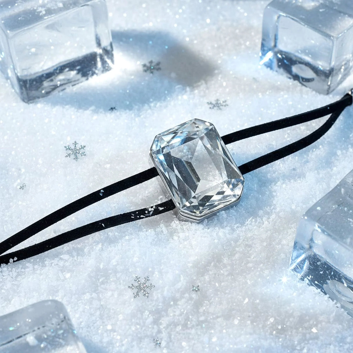 Krystal Couture Emerald-Cut Crystal Double Strap Bracelet Embellished with Swarovski Crystals