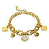 Bullion Gold Clover Charm Bracelet