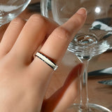 Bullion Gold Ceres Timeless Ring White Enamel Ring in Silver