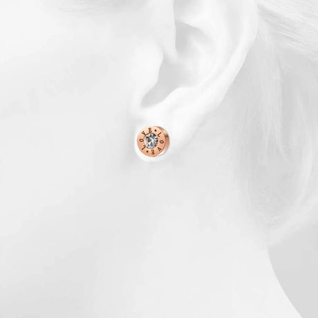 Bullion Gold Love Bezel Studs Rose Gold