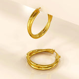 Bullion Gold Subtle Hoop Gold Layered Earrings