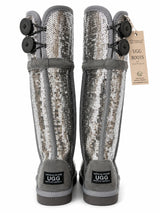 Australian Leather Ugg Long Sequin Silver - AU4