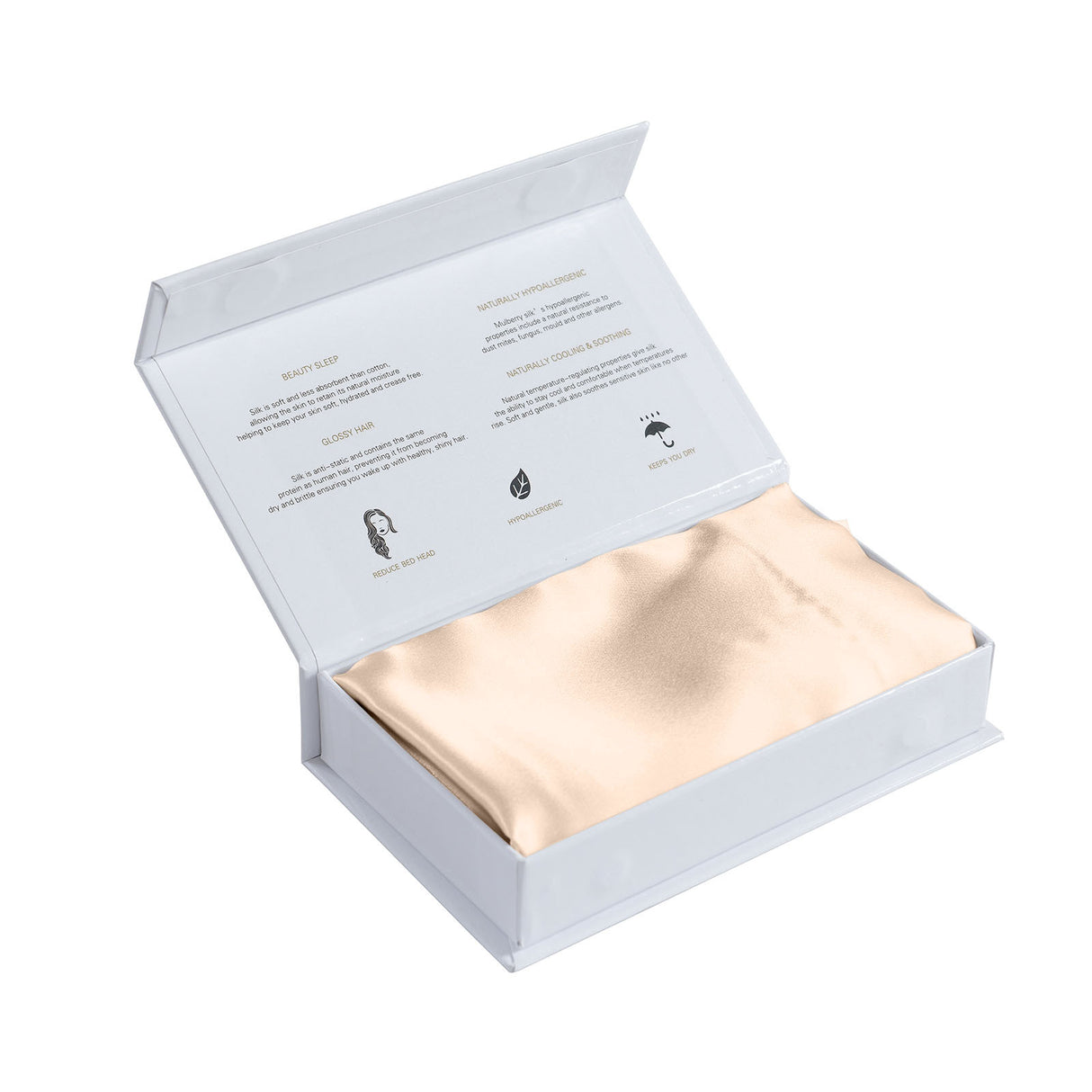 MULBERRY SILK PILLOW CASE TWIN PACK - SIZE: 51X76CM - CHAMPAGNE PINK