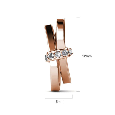 Boxed Rose Gold Watch & Earrings Set With SWAROVSKI® Crystals Embellishment