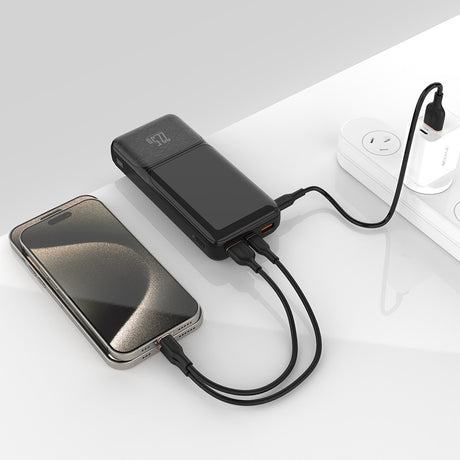 iQuick Power Square Power Bank 20000mAh 22.5W LED Display USB Type-C Type-A - Black