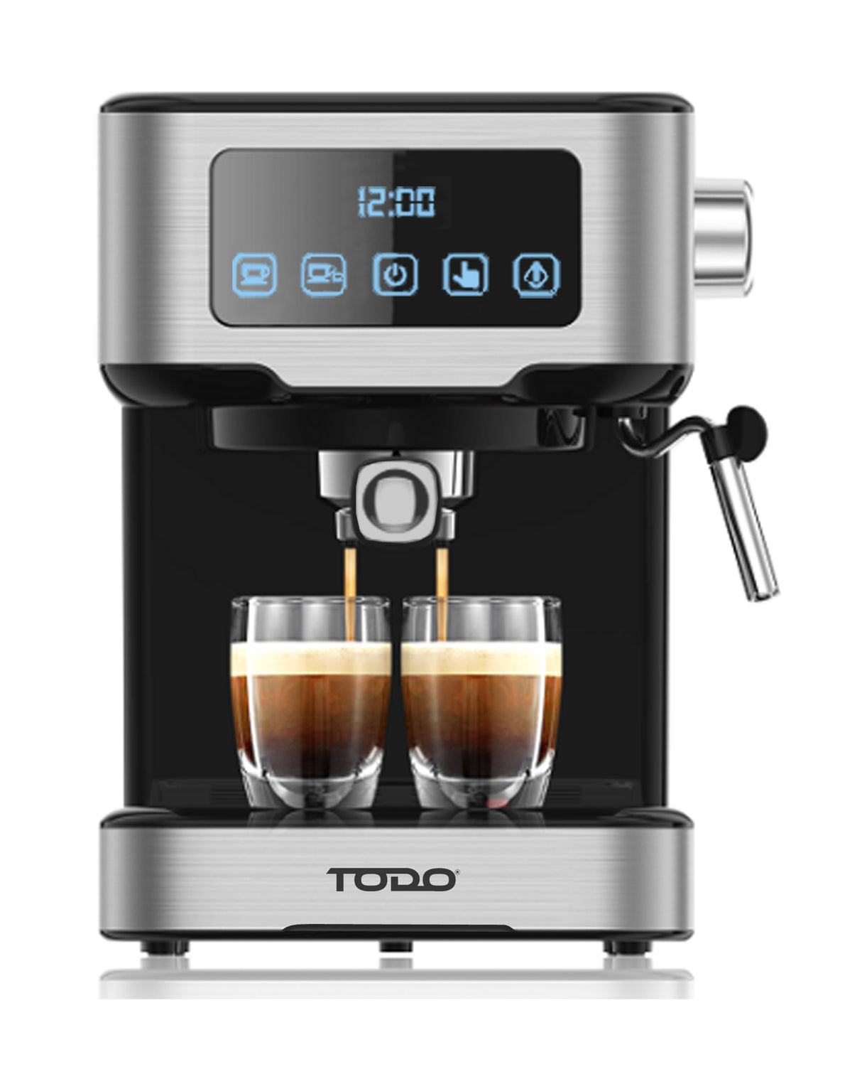 TODO Espresso Coffee Machine Maker Automatic Touch Control LED Display 15 Bar Pump 1.5L