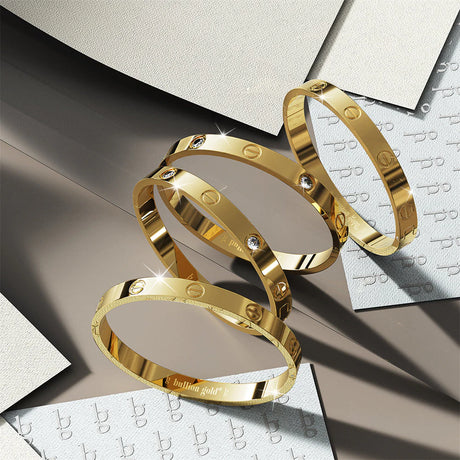 Bullion Gold Carmello Stainless Steel Bangle in Gold - 64mm