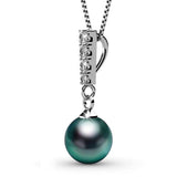 Krystal Couture Lustrous Pendant Necklace Embellished with Swarovski Crystal Iridescent Tahitian Look Pearls