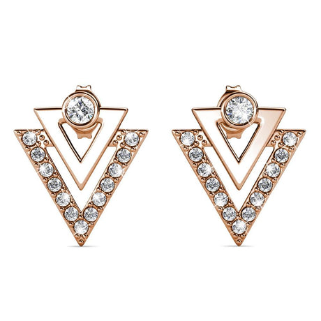 Boxed Trilateral Set Embellished with SWAROVSKI® Crystals In Rose Gold