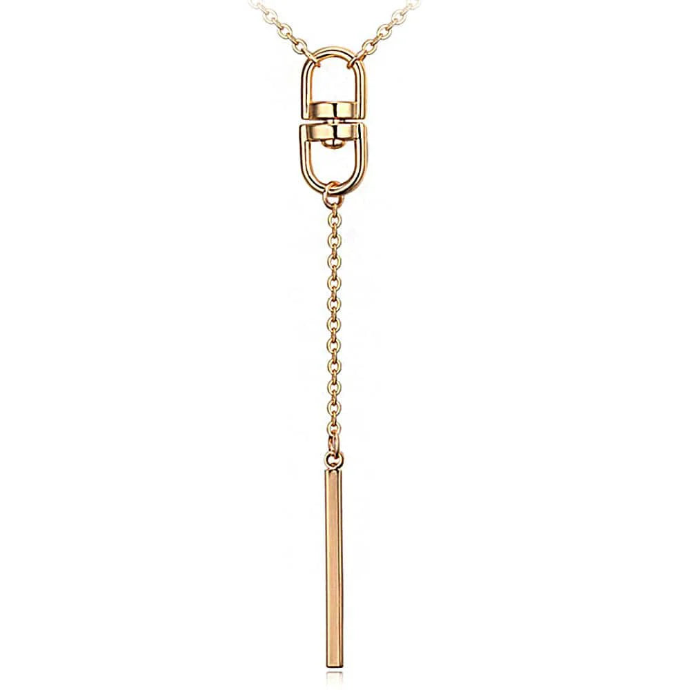 Bullion Gold Forward Pendant Necklace Gold