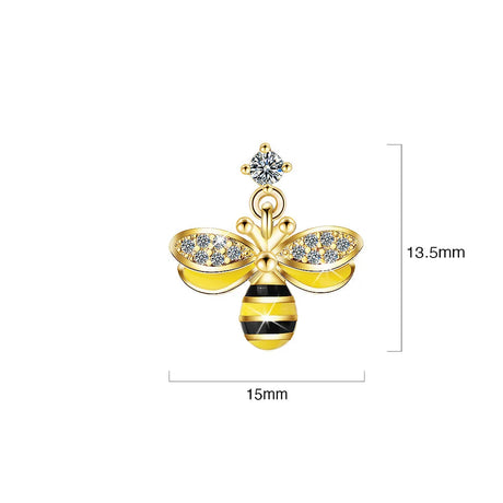 Golden Honey Bee Dangle Earrings