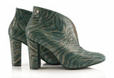 Bosccolo Womens Heel Boots Zebra - Dark Green
