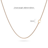 Bullion Gold Bold Alphabet Letter Initial Charm Necklace in Rose Gold Tone