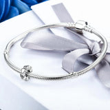 Solid 925 Sterling Silver Deep Love CZ Charm
