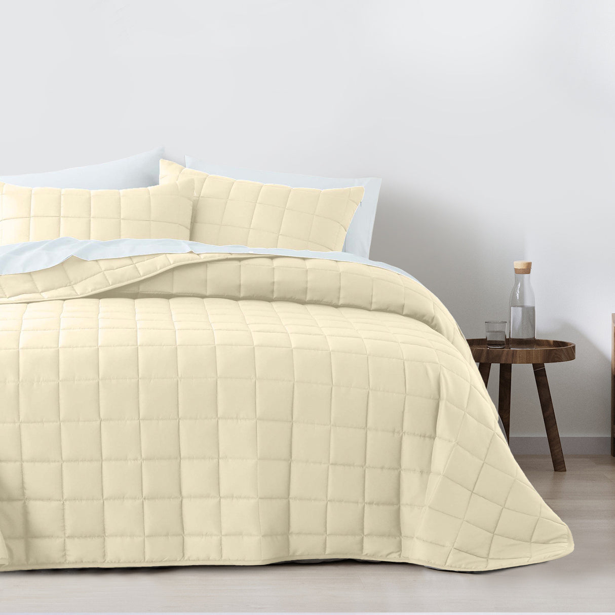 Royal Comfort Coverlet Set - Queen - Beige