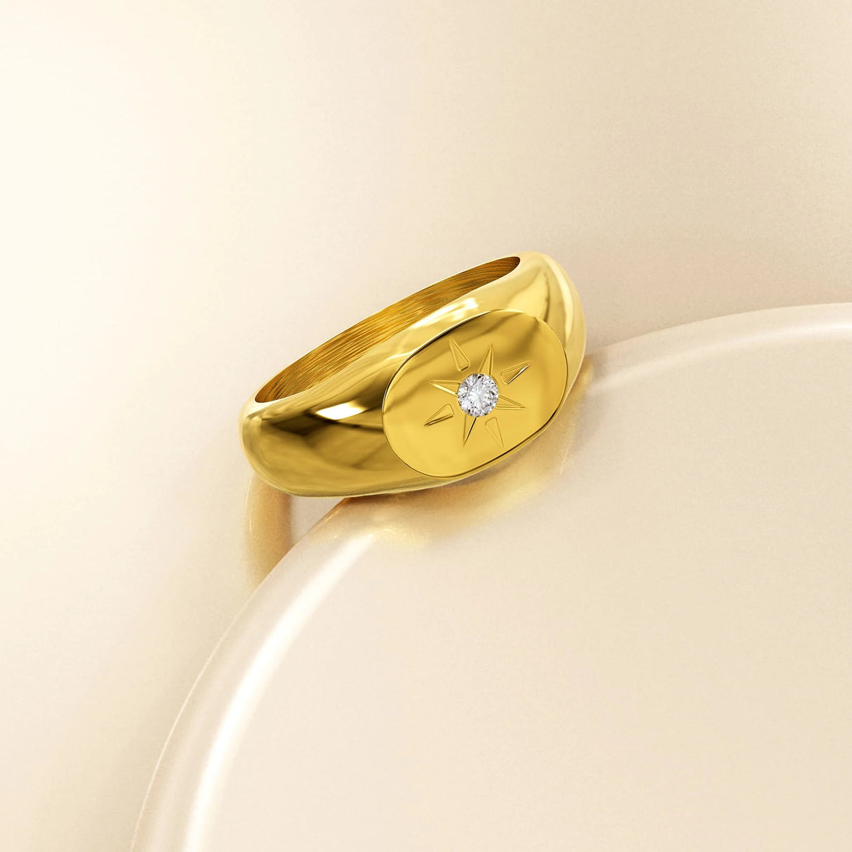 Bullion Gold Celestial Brilliance Ring with Cubic Zirconia in Gold Layered