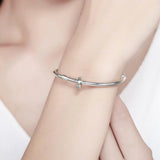 Solid 925 Sterling Silver Deep Love CZ Charm