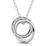 Krystal Couture White Gold Triple Interlocking Ring White Pendant Necklace Embellished with Swarovski Crystals