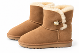 Australian Leather Ugg Swarovski Elements 1button - Chestnut - AU7