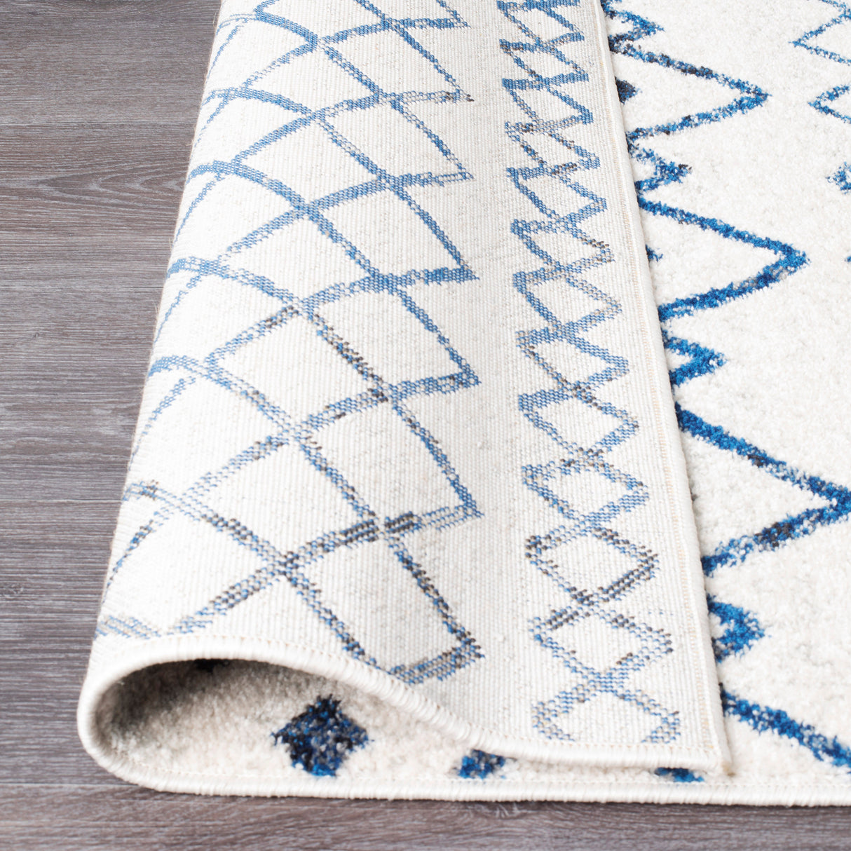 Oasis 453 White Blue Runner Rug