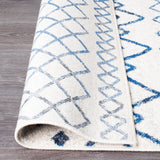 Oasis 453 White Blue Runner Rug
