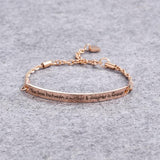 Bullion Gold Mother's Love Inscriptions Rose Gold Bar Bracelet