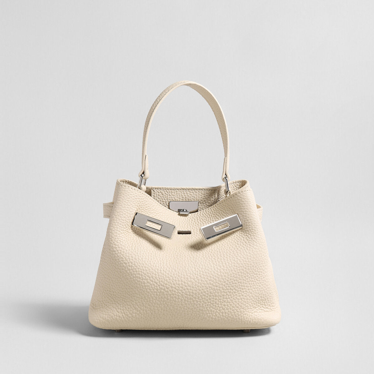 Togo Leather Mini Bucket Handbag - Ivory